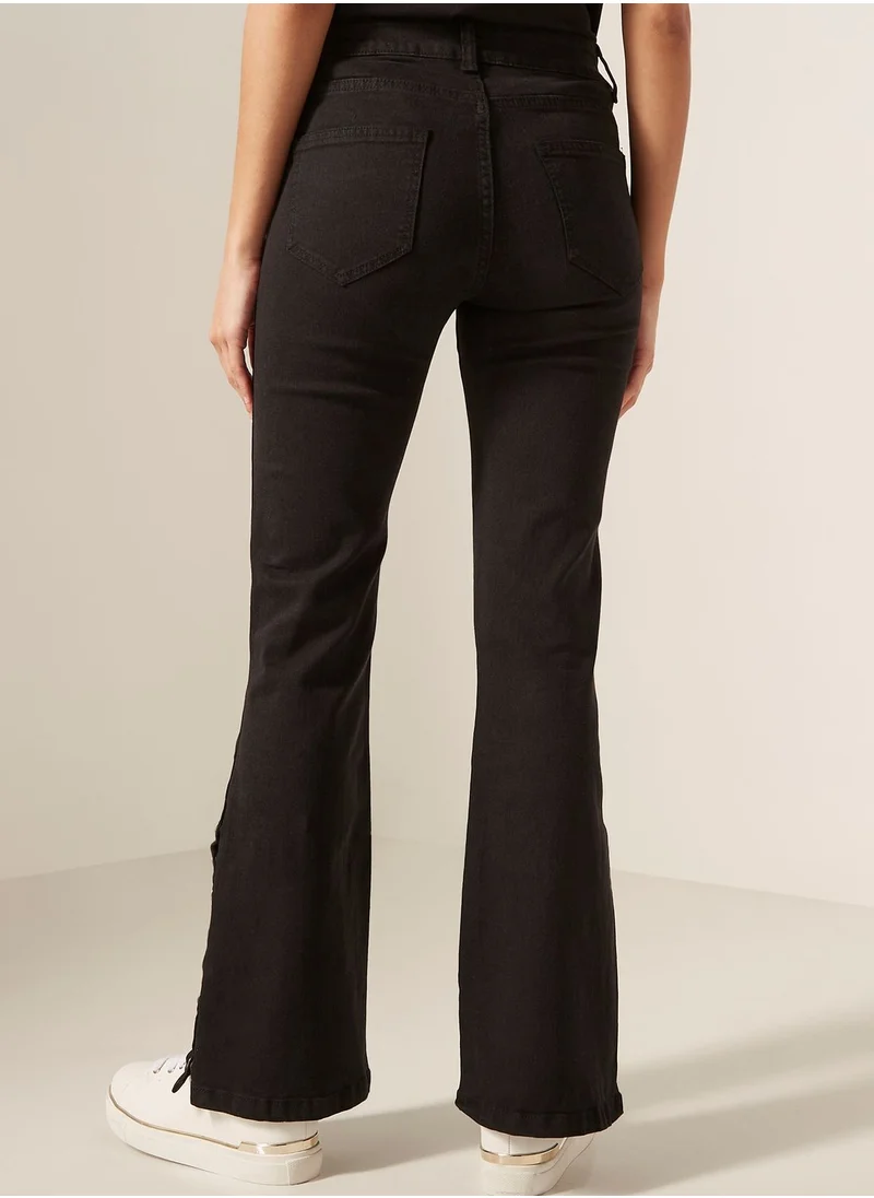 2Xtremz High Waist Button Detail Jeans