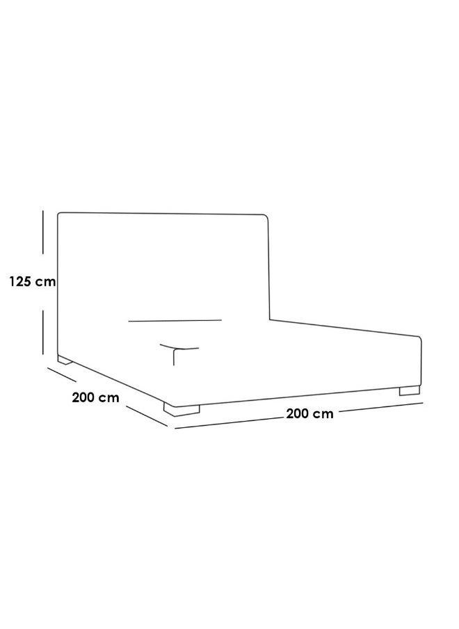 الهوم سرير مقاس سوبر كينج والخشب السويدي 200x200x125 سم - بيج  - Image 2