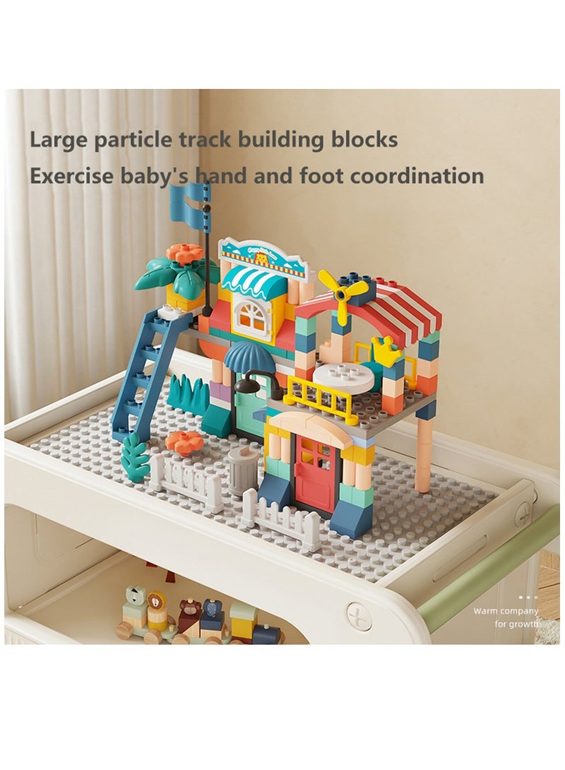 Arabest طاولة بلوك، طاولة ألعاب، 120 بلوك متوافقة مع ليغو، طاولة دراسة، طاولة لعب مائية، طاولة رمل، طاولة متعددة الاستخدامات، أثاث للأطفال الأولاد والبنات، لعب حسي، تعليم منزلي - Image 5