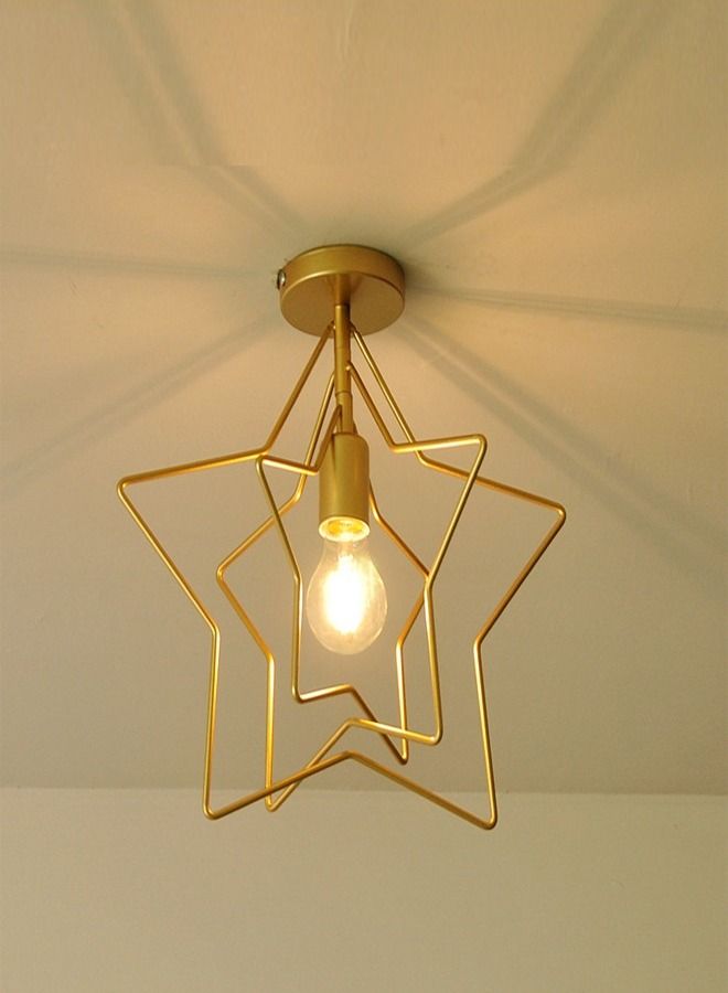 fashionhome Modern Creative Iron Ceiling Lamp for Living Room Bedroom Balcony Ceiling Lighting Fixture  - Image 1