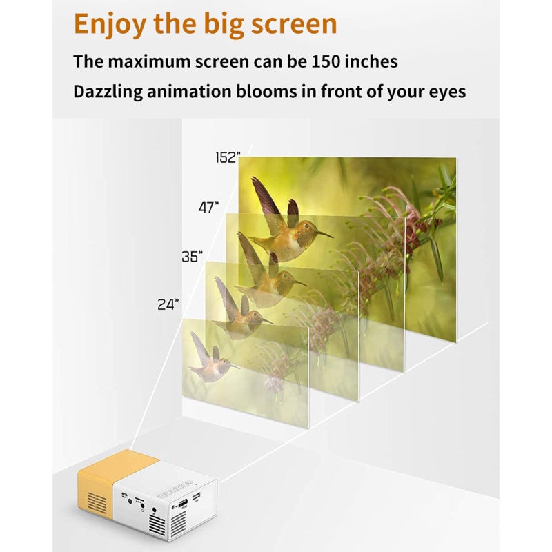 Mini Projector: Blue, High Definition Display, WiFi Connectivity - Wall Projection Function for Home Theater, Outdoor Use and Travel - Image 4