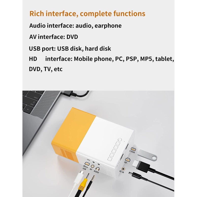 Mini Projector: Blue, High Definition Display, WiFi Connectivity - Wall Projection Function for Home Theater, Outdoor Use and Travel - Image 2