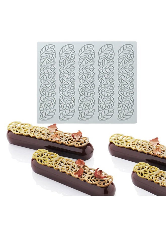 TUKE قوالب سيليكون على شكل ورقة مجوفة لقلب الشوكولاتة الهندسية 3D قوالب سيليكون لقوالب الحلوى ورقة زينة الكعكة تزيين الكب كيك (E_Leaf_6.4 * 5.16 * 0.12inch) - Image 3