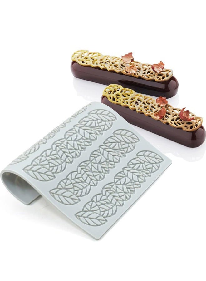 TUKE قوالب سيليكون على شكل ورقة مجوفة لقلب الشوكولاتة الهندسية 3D قوالب سيليكون لقوالب الحلوى ورقة زينة الكعكة تزيين الكب كيك (E_Leaf_6.4 * 5.16 * 0.12inch) - Image 1