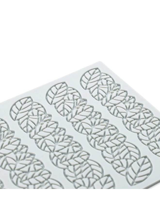 TUKE قوالب سيليكون على شكل ورقة مجوفة لقلب الشوكولاتة الهندسية 3D قوالب سيليكون لقوالب الحلوى ورقة زينة الكعكة تزيين الكب كيك (E_Leaf_6.4 * 5.16 * 0.12inch) - Image 5