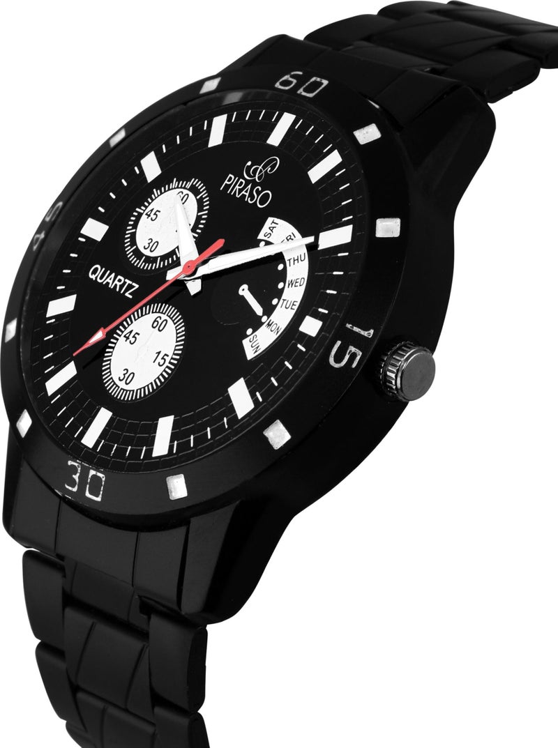 PIRASO Times Black Watch in - (Matte Chain) for Men's & Boys -32-BK-CK-Matte - Image 4