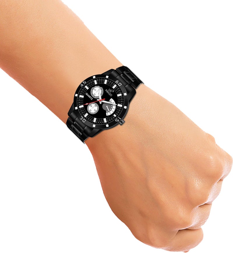 PIRASO Times Black Watch in - (Matte Chain) for Men's & Boys -32-BK-CK-Matte - Image 5