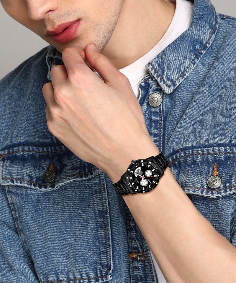 PIRASO Times Black Watch in - (Matte Chain) for Men's & Boys -32-BK-CK-Matte - Image 3