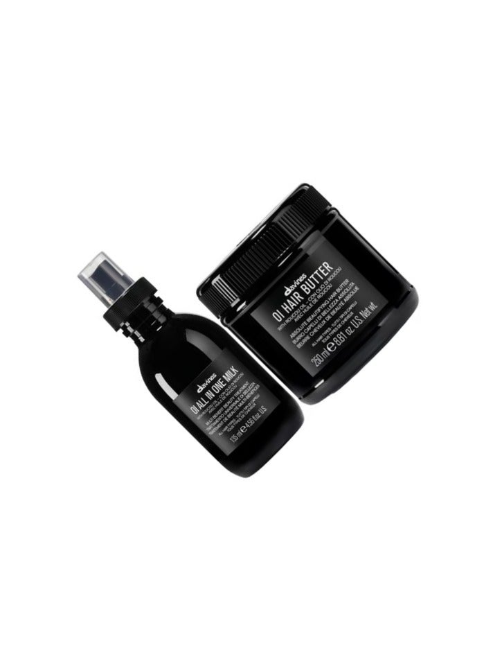 دافينز بخاخ الشعر بالحليب OI All in One Milk Hair Spray، مزيل تشابك الشعر القوي، حماية من الحرارة، ينعم الشعر المجعد، 4.56 أونصة سائلة + زبدة الشعر Davines Oi، 8.8 أونصة سائلة - Image 4