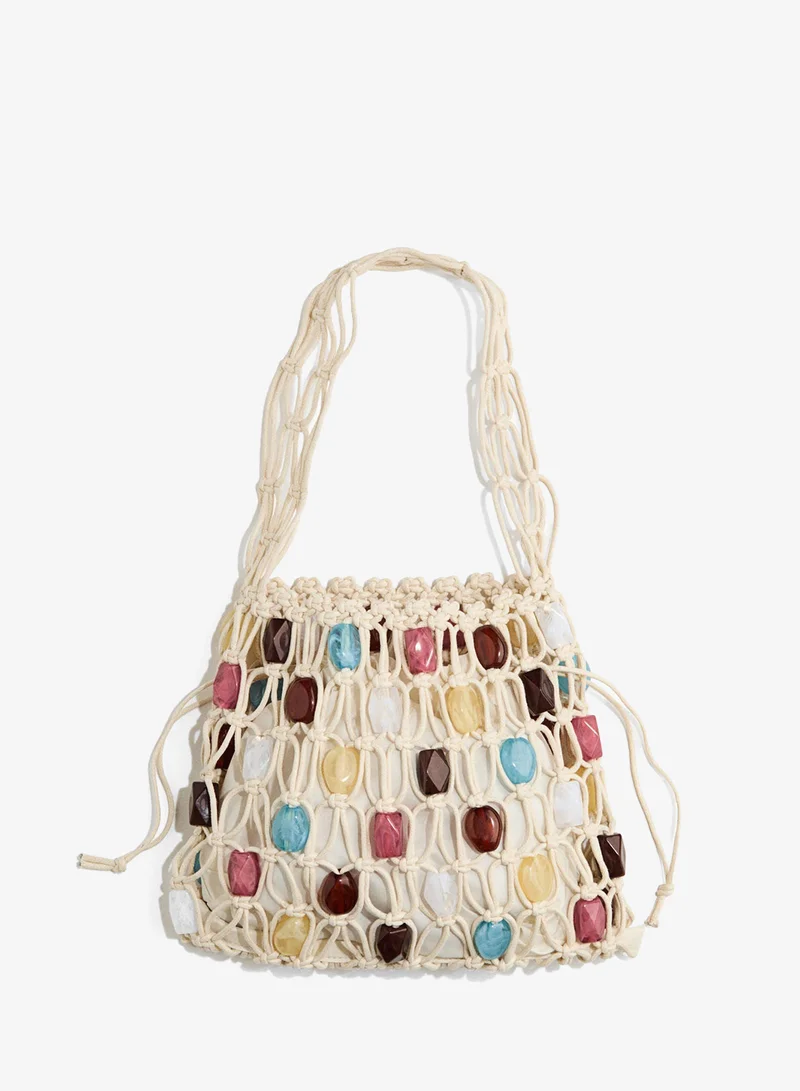 H&M Bead-detail net handbag