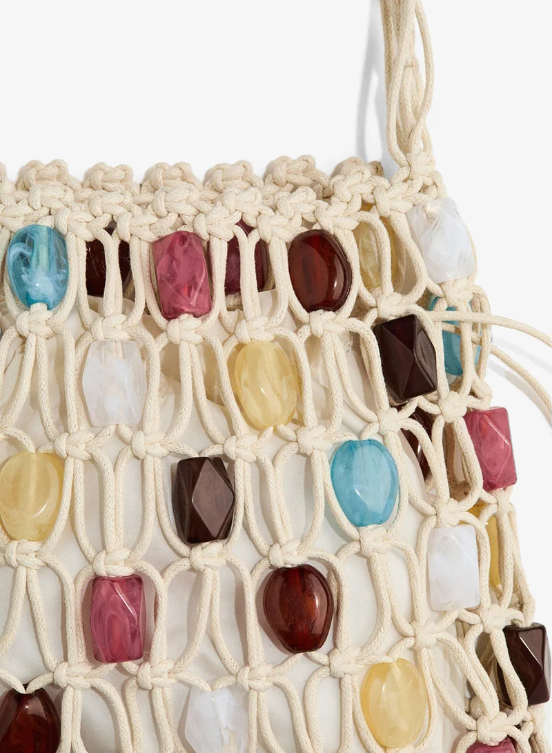 H&M Bead-detail net handbag