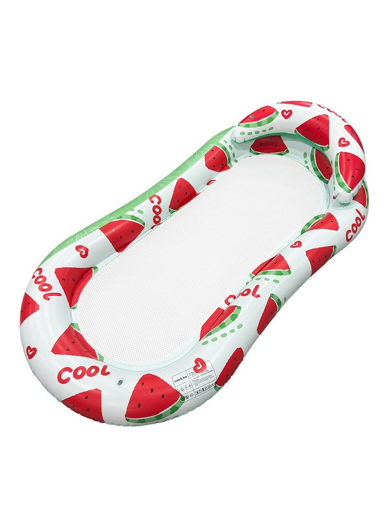general Water net cloth floating bed inflatable recliner with cushions single thickened PVC watermelon net floating row - Image 3