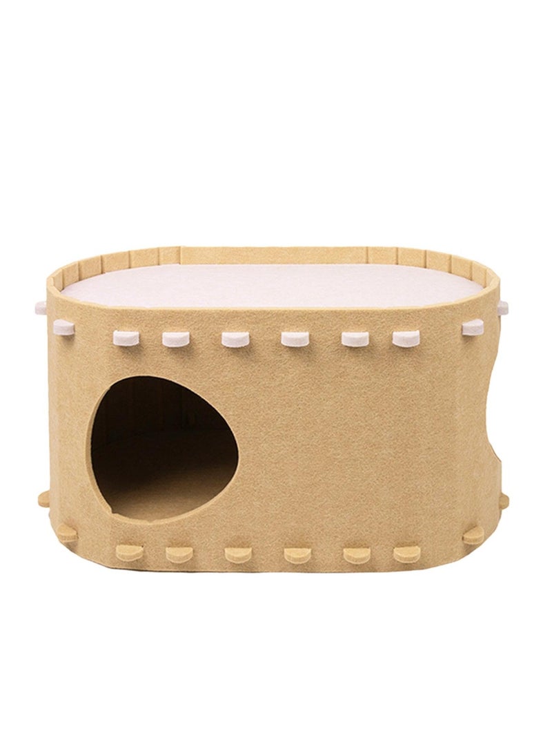 SOLARAE Cat Tunnel Bed, Indoor Cat Hideout, Cat Tunnel, Pet Hideout Bed, Cat Cave for Indoor Cats, Multifunctional High Capacity Removable Tear Resistant Washable Soft Cat Toy Tunnel Bed for Kitten and Cat - Image 1