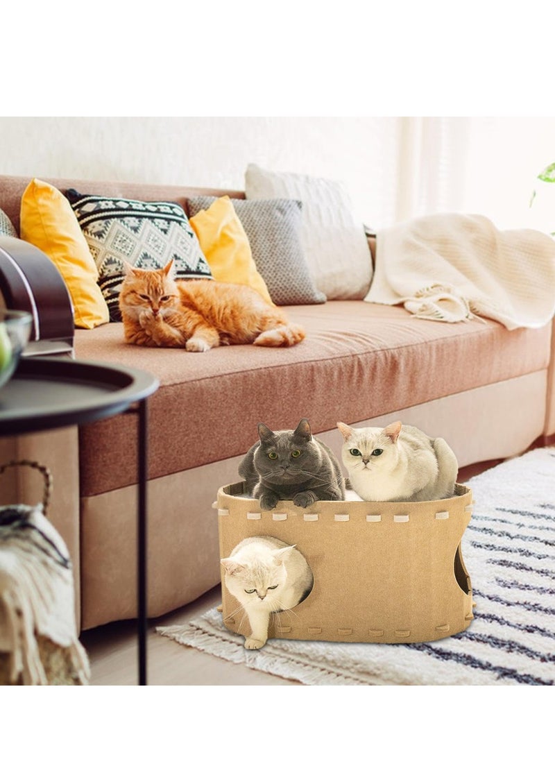 SOLARAE Cat Tunnel Bed, Indoor Cat Hideout, Cat Tunnel, Pet Hideout Bed, Cat Cave for Indoor Cats, Multifunctional High Capacity Removable Tear Resistant Washable Soft Cat Toy Tunnel Bed for Kitten and Cat - Image 4