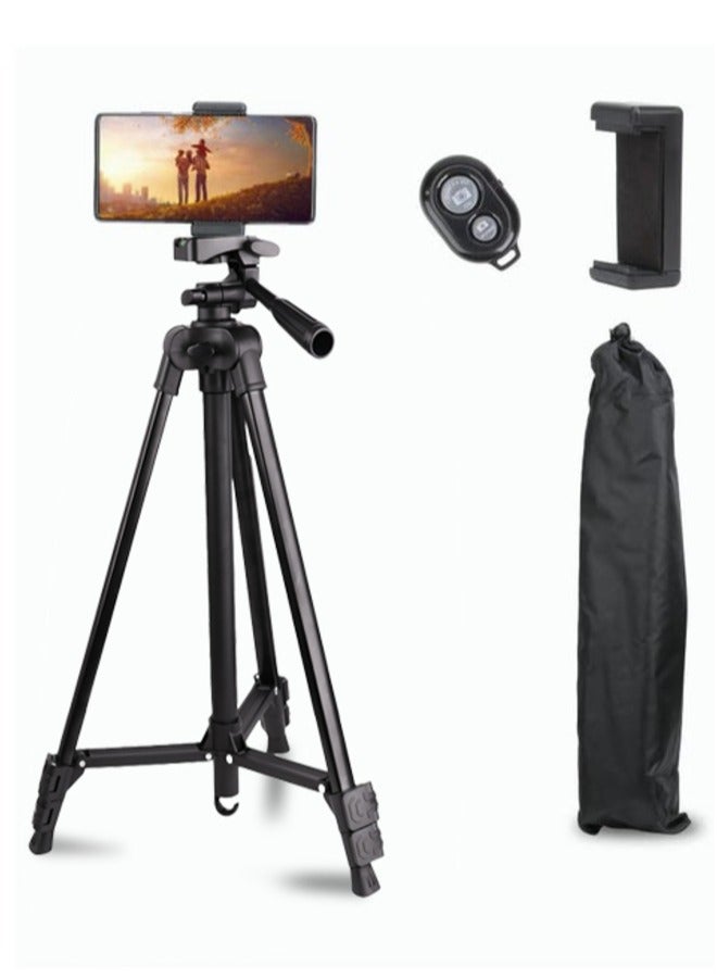 XiuWoo 51 Inch,130cm Extendable Phone Tripod and Camera Stand with Bluetooth Remote and Clip - Image 1