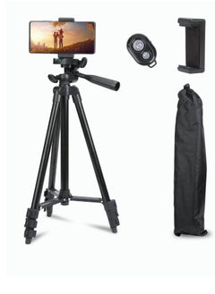 XiuWoo 51 Inch,130cm Extendable Phone Tripod and Camera Stand with Bluetooth Remote and Clip  - Image 1