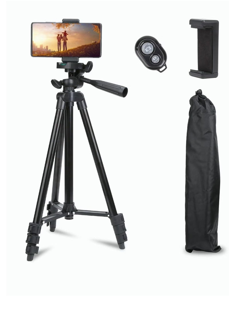 XiuWoo - 51 Inch,130cm Extendable Phone Tripod and Camera Stand with Bluetooth Remote and Clip - Image 1