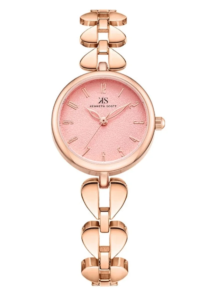 KENNETH SCOTT Kenneth Scott K23504-RBKP Women's Analog Display Watch & Alloy Strap Rose Gold