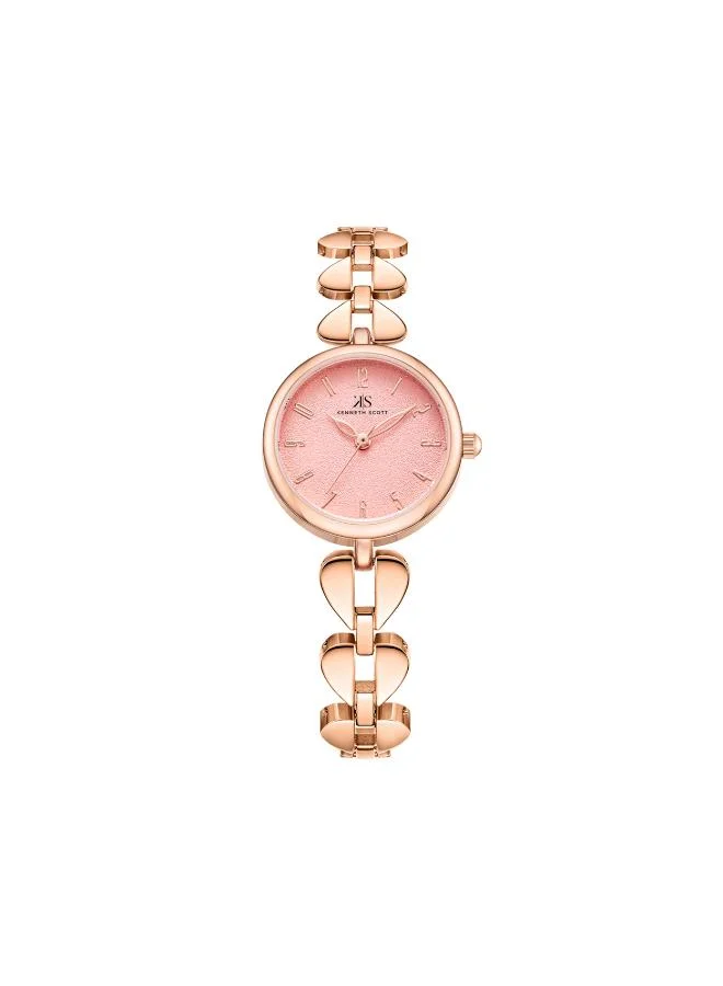 KENNETH SCOTT Kenneth Scott K23504-RBKP Women's Analog Display Watch & Alloy Strap Rose Gold