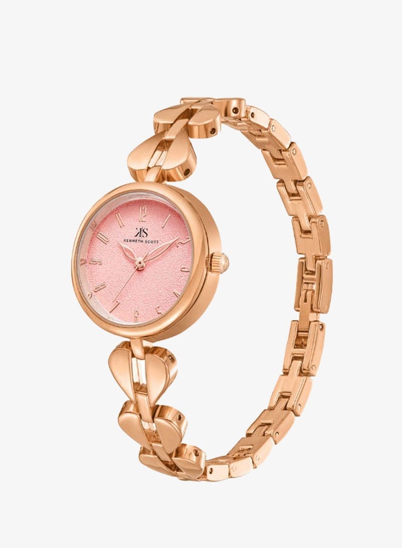 Kenneth Scott K23504-RBKP Women's Analog Display Watch & Alloy Strap Rose Gold - Image 3