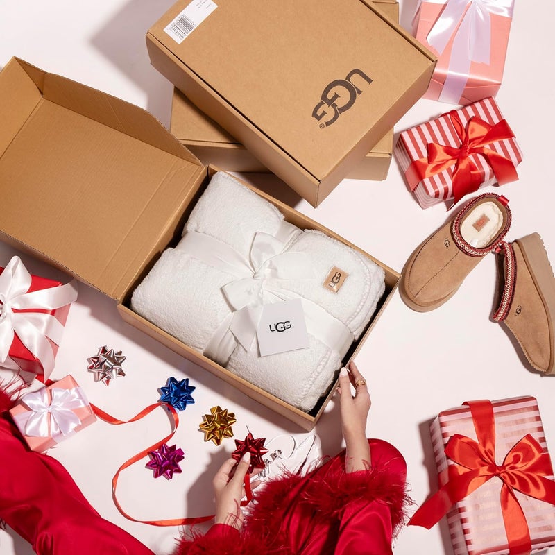 UGG Whitecap Plush Throw Blanket Fleece Soft Fuzzy Throw Blankets for Couch or Bed, Home Decor, Winter Blanket, Machine Washable, 50-inch x 70-inch, White Snow - Image 2