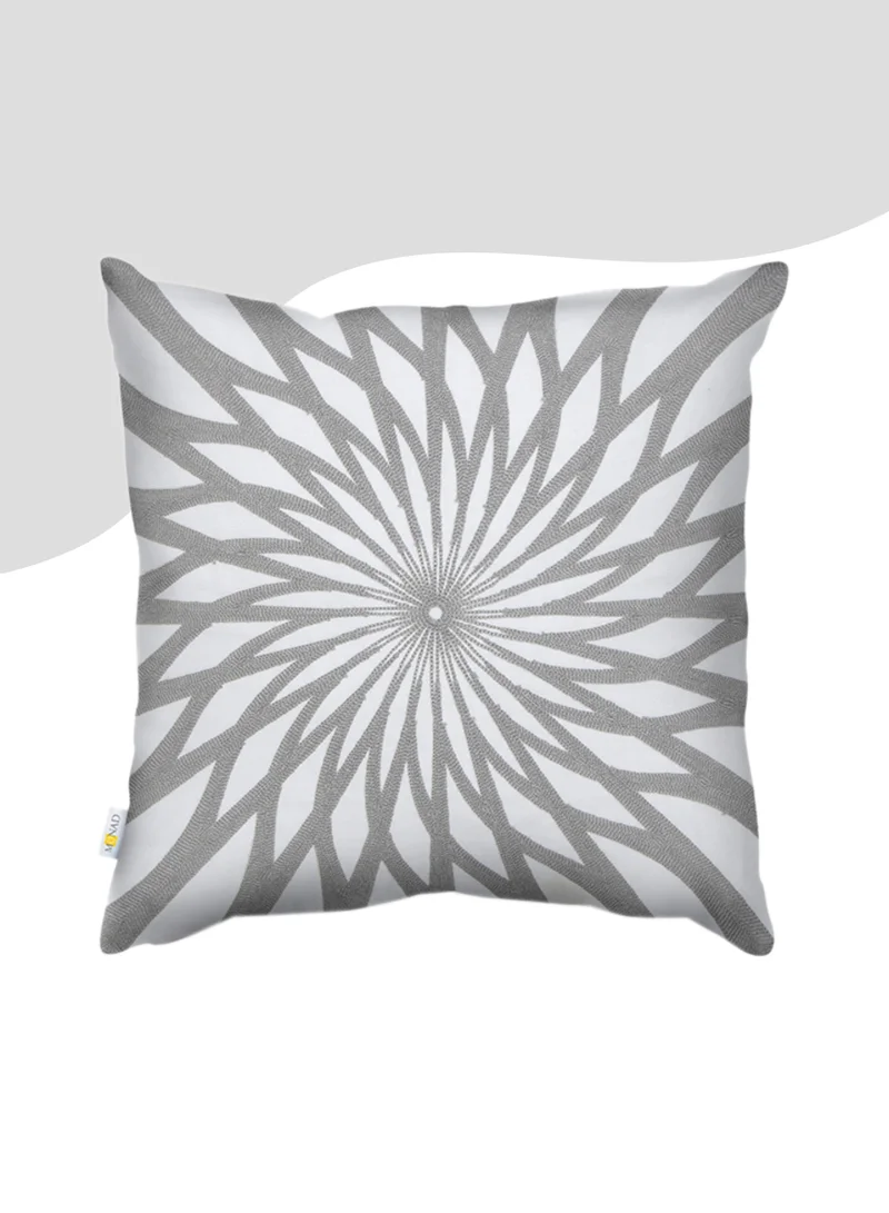 Donetella Decorative Embroidered Cushion Cover grey/white 45x45Cm(Without Filler)