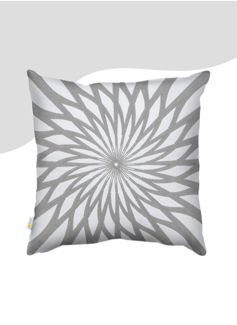 Donetella - Decorative Embroidered Cushion Cover grey/white 45x45Cm(Without Filler) - Image 1
