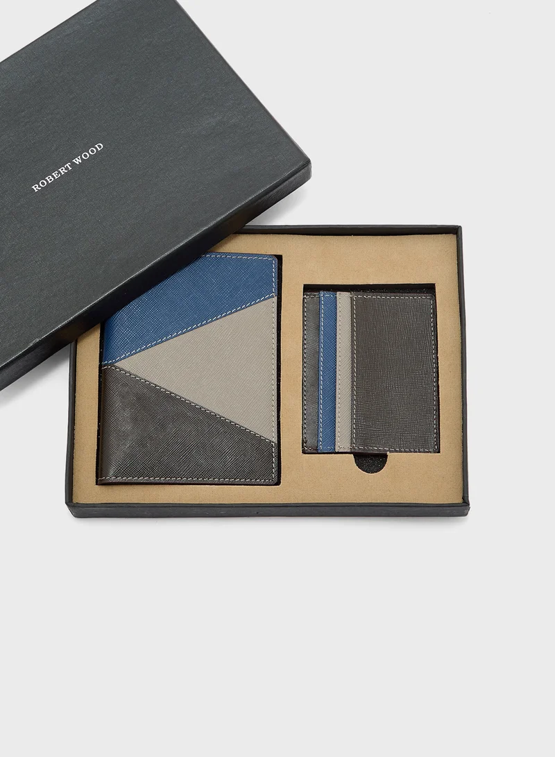 روبرت وود Genuine Leather Passport Cover And Card Holder Gift Set