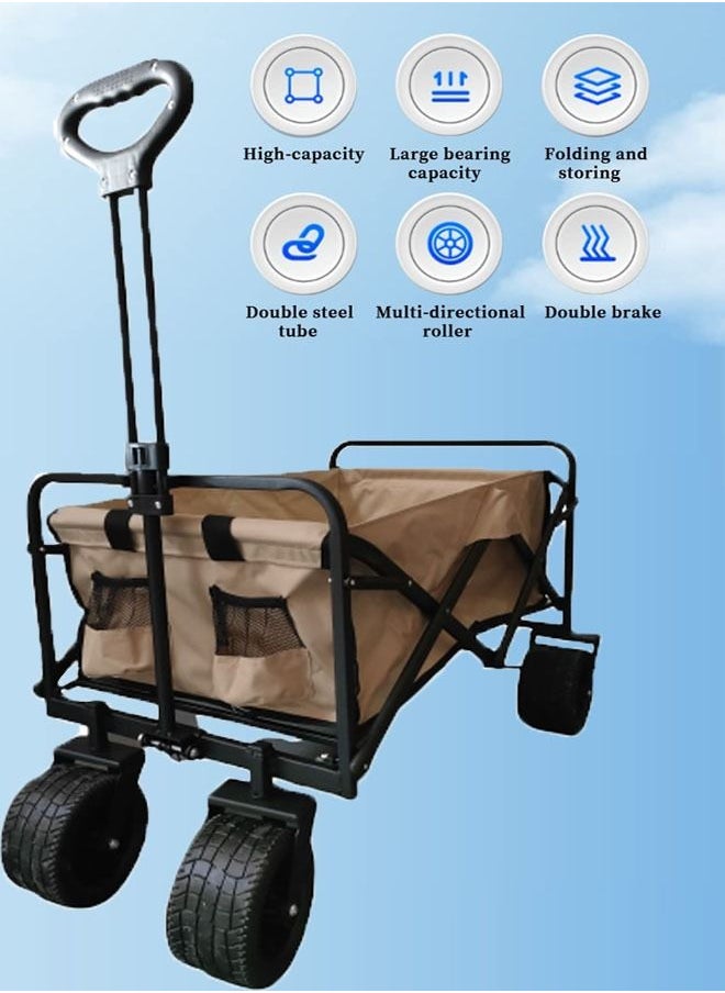 NKX Foldable Multifunctional Outdoor Wagon Shopping Cart  - Image 1