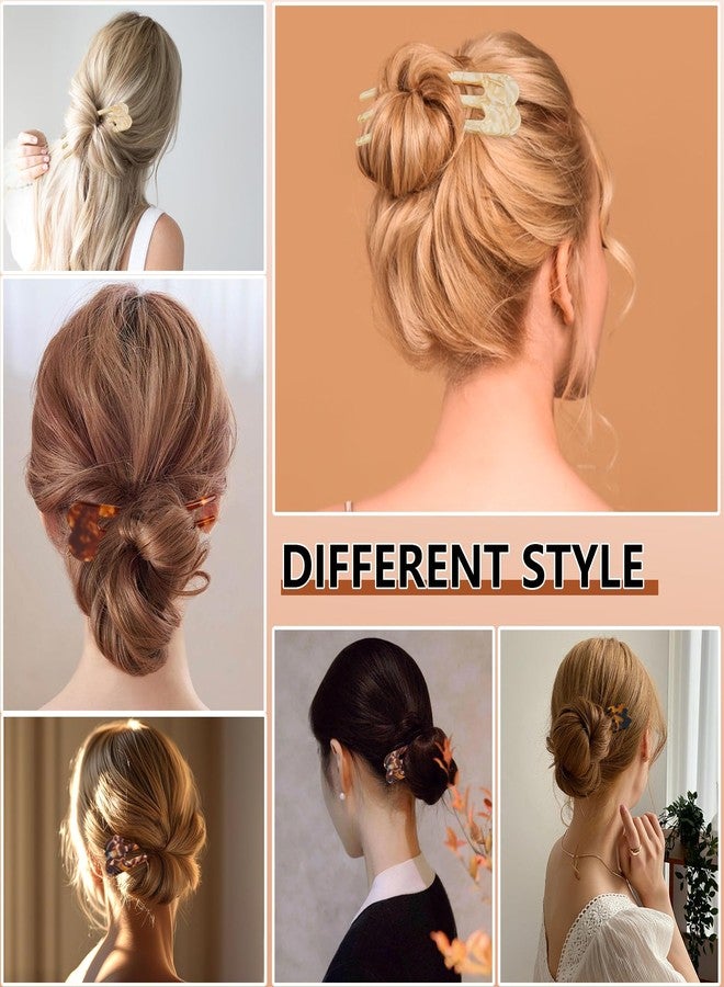 heemeei Large French Hair Pins for Women, 4Pcs U Shaped French Twist Hair Pin, Unique 3-Prong French Hair Clips Stick Forks for Women Fine Hair Buns Twist Hairstyle Accessories - Image 5