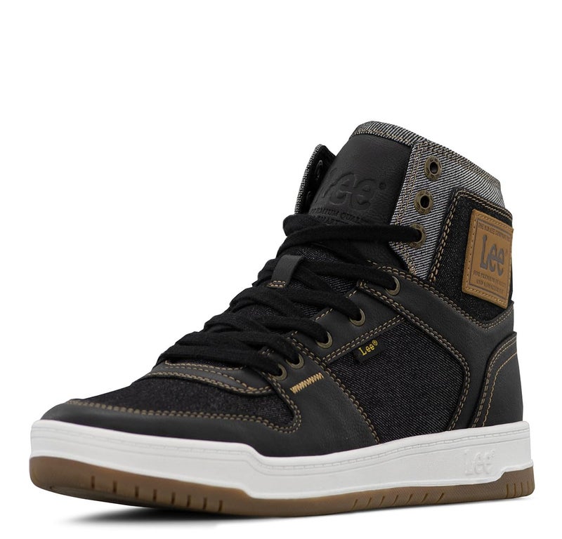 Lee Daybreaker Hi Sneaker for Men Comfortable Denim Mens Shoe Everyday Men Footwear Black Denim 115 - Image 2