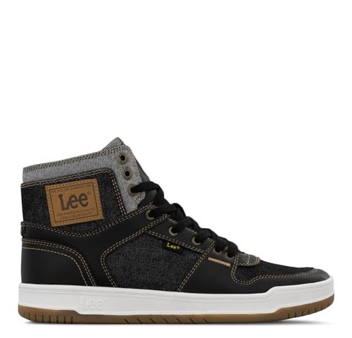 Lee Daybreaker Hi Sneaker for Men Comfortable Denim Mens Shoe Everyday Men Footwear Black Denim 115 - Image 3