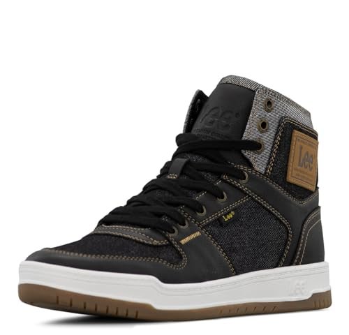Lee Daybreaker Hi Sneaker for Men Comfortable Denim Mens Shoe Everyday Men Footwear Black Denim 115 - Image 1