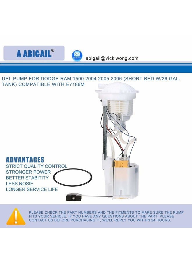 A ABIGAIL Fuel Pump Replacement for DODGE RAM 1500 2004 2005 2006 3.7L 4.7L 5.7L (Short Bed w/26 Gal. Tank) compatible with E7186M - Image 2