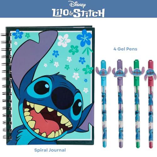 Innovative Designs Disney Lilo and Stitch Journal Set with Pens for Kids and Girls 80 Lined Page Spiral Notebook with 4 Colored Gel Pens - Image 3