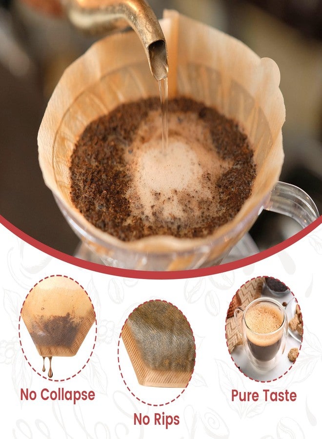 Phyyixs 200 Count #4 Cone Coffee Filters, Disposable Unbleached Natural Paper Filters for 8–12 Cup Drip & Pour Over Coffee Makers, Compatible with Ninja & Cuisinart Coffee Makers - Image 4