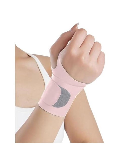 Wrist Brace Basic Sport Slim Carpal Tunnel Support -Thin Elastic for TFCC Tear -Wrist wraps for work/Tendonitis/Arthrits Pain, Lightweight, Fits Both Wrists(1,Pink)