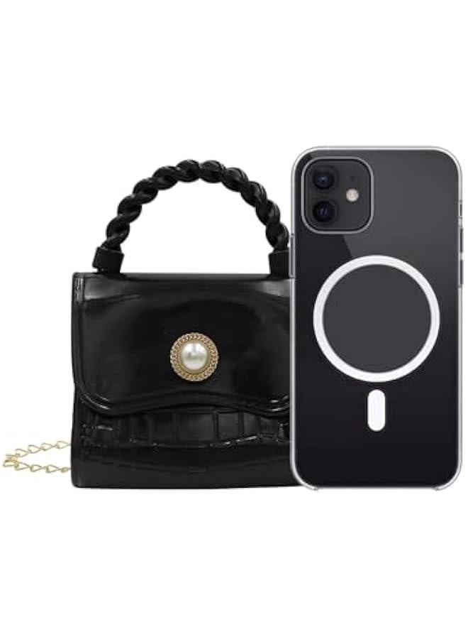 حقيبة جيل صغيرة للفتيات - حقيبة كتف ملونة كالحلوى بتصميم أميرات - حقائب يد للسيدات مع مقبض علوي، باللون الأسود - Image 5