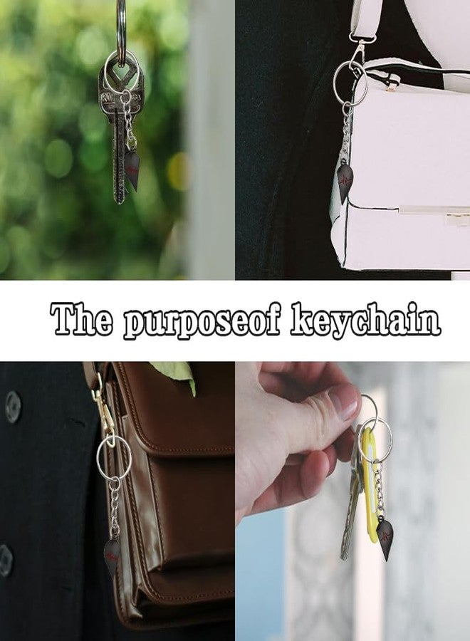 YangQian Matching Keychain for Couples Gifts for Him Her Anniversary Birthday Gifts for Couples Keychain Set for 2 Black Half Electrocardiogram Heart Keychain Gift for Couple - Image 3