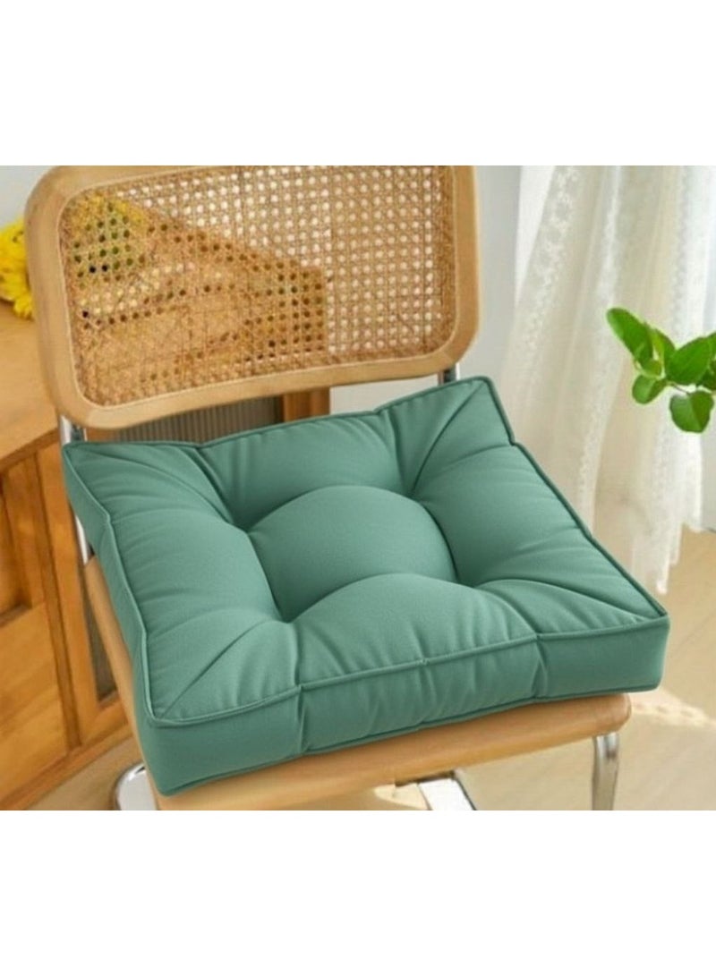 Square chair cushion 45×45 cm, 10 cm high – Cotton fabric and high-density fiber filling for optimal comfort and excellent stability HR (Mint Green) - Image 3