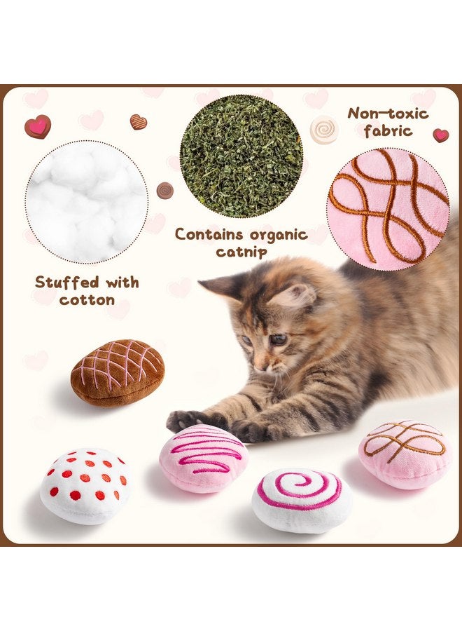 MALLMALL6 Catnip Toys for Cat - 5Pcs Chocolate Truffles Valentine’s Day Catmint Interactive Cat Toy for Indoor Cats, Soft Plush Cat Supplies, Kitten Teething Chew Kick Toy Set, Pet Gifts for Cat Lover - Image 3
