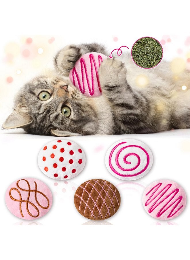 MALLMALL6 Catnip Toys for Cat - 5Pcs Chocolate Truffles Valentine’s Day Catmint Interactive Cat Toy for Indoor Cats, Soft Plush Cat Supplies, Kitten Teething Chew Kick Toy Set, Pet Gifts for Cat Lover - Image 1
