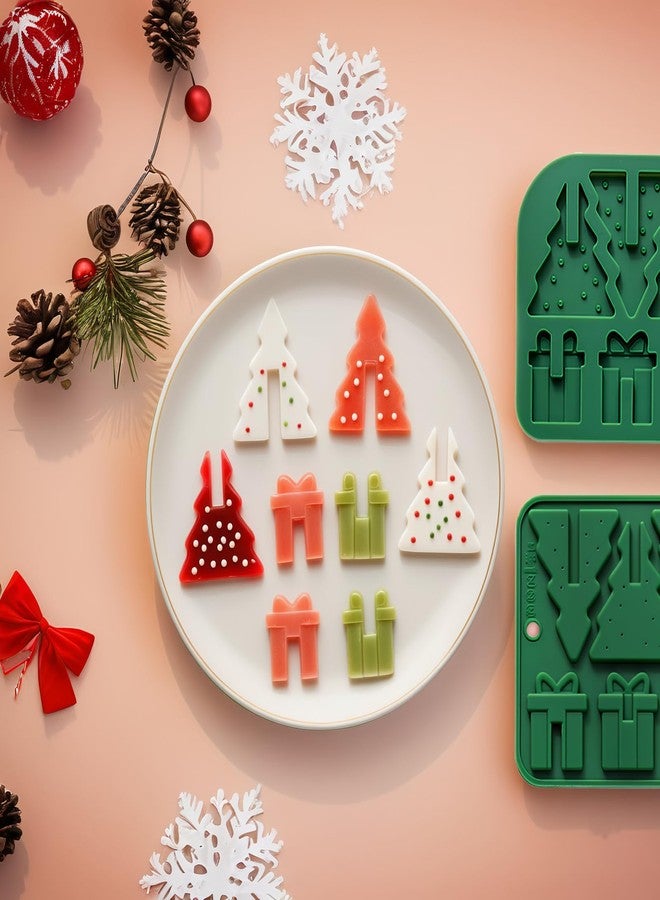 LLPMutu 2PCS Christmas Tree Silicone Molds 3D Christmas Molds Christmas Gift Candy Molds Christmas Tree Chocolate Molds Xmas Tree Baking Mold for Making Chocolate Gift Candy Cake Jello Ices Soap and Candles - Image 3