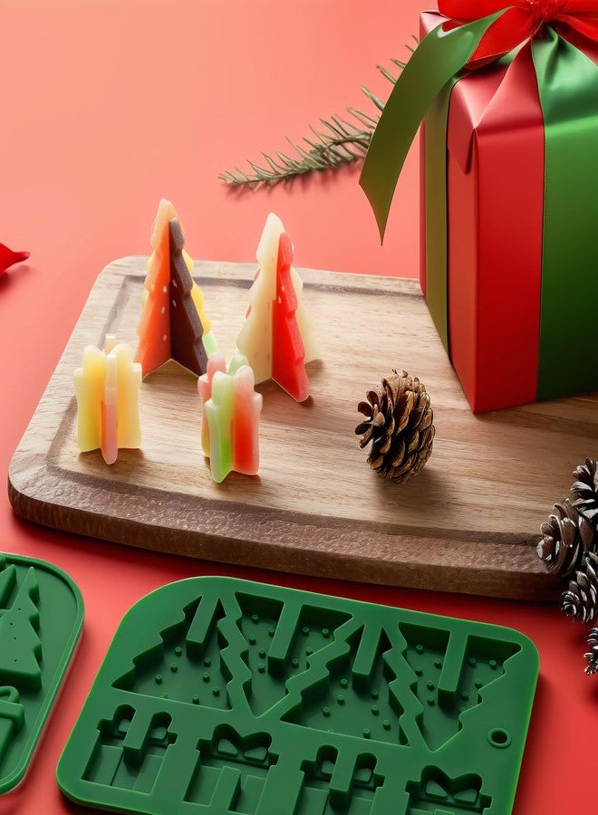 LLPMutu 2PCS Christmas Tree Silicone Molds 3D Christmas Molds Christmas Gift Candy Molds Christmas Tree Chocolate Molds Xmas Tree Baking Mold for Making Chocolate Gift Candy Cake Jello Ices Soap and Candles - Image 2