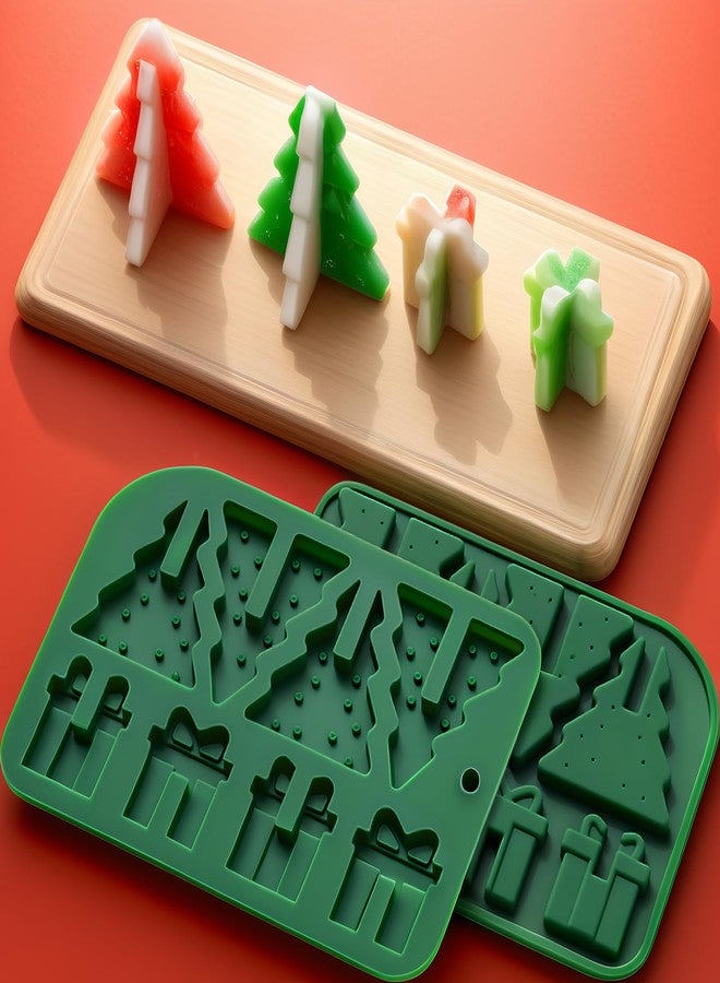LLPMutu 2PCS Christmas Tree Silicone Molds 3D Christmas Molds Christmas Gift Candy Molds Christmas Tree Chocolate Molds Xmas Tree Baking Mold for Making Chocolate Gift Candy Cake Jello Ices Soap and Candles - Image 1