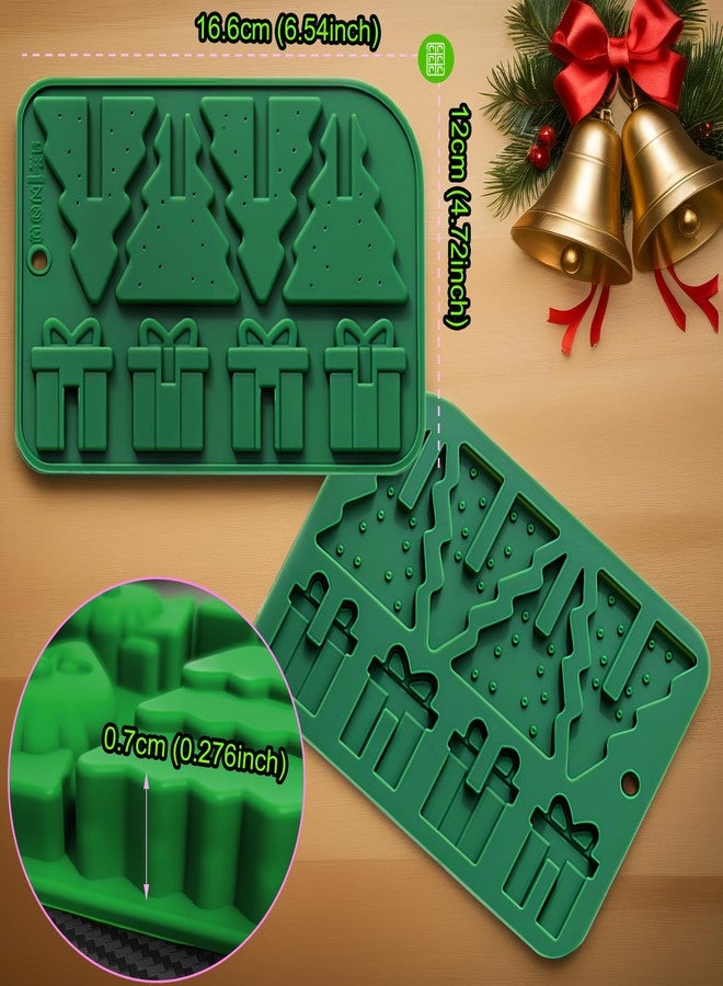 LLPMutu 2PCS Christmas Tree Silicone Molds 3D Christmas Molds Christmas Gift Candy Molds Christmas Tree Chocolate Molds Xmas Tree Baking Mold for Making Chocolate Gift Candy Cake Jello Ices Soap and Candles - Image 4