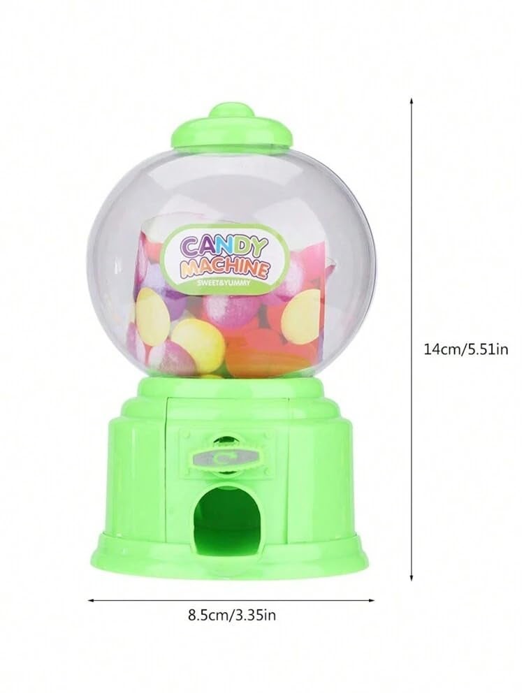 Nidy Nidy® 1Pc Mini Candy Gumball Jelly Beans Sugar Vending Machine Snack Dispenser Cute Sweets Mini Candy Machine Bubble Gumball Dispenser Coin Bank (Candy Gumball Not Included) (Green) - Image 3