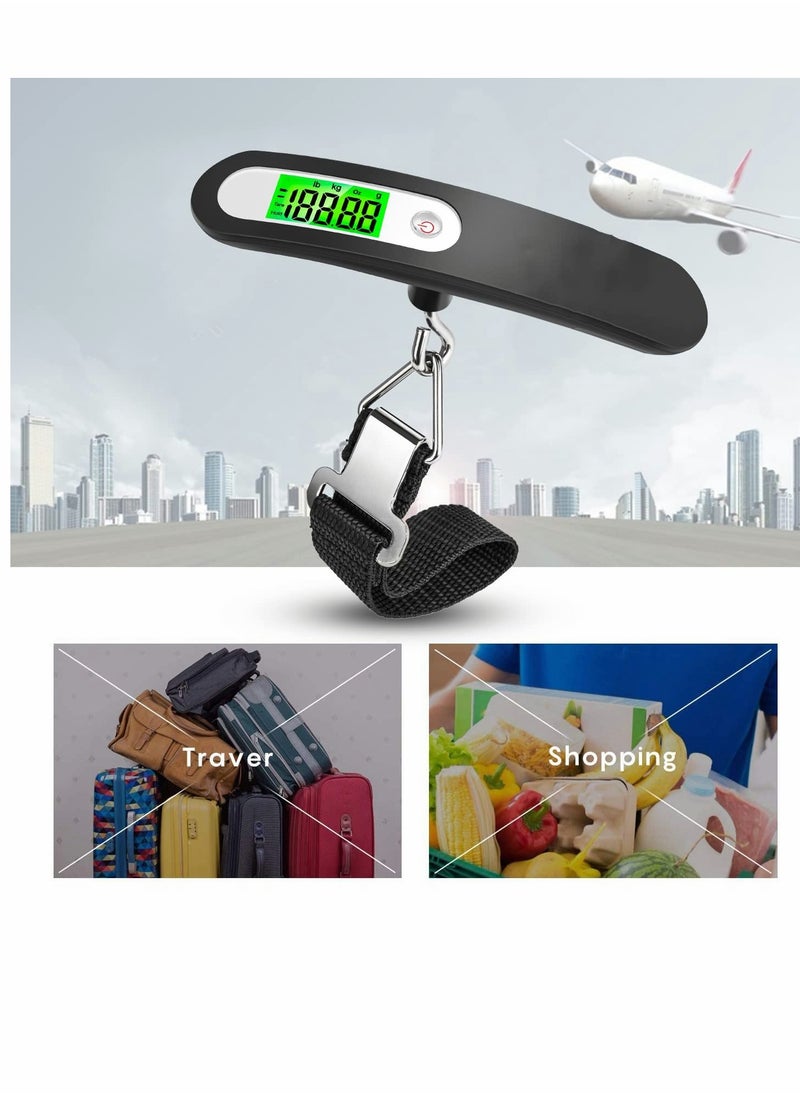 SYOSI - Digital Luggage Scale, Handheld Weight Scale 50KG, LCD Display Backlight Luggage Scale Portable Hook Electronic Scale Suitable for Travelers - Image 1