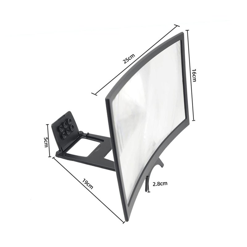Curved Screen Magnifier For Mobile Phone Eye Protection Seniors Black - Image 3