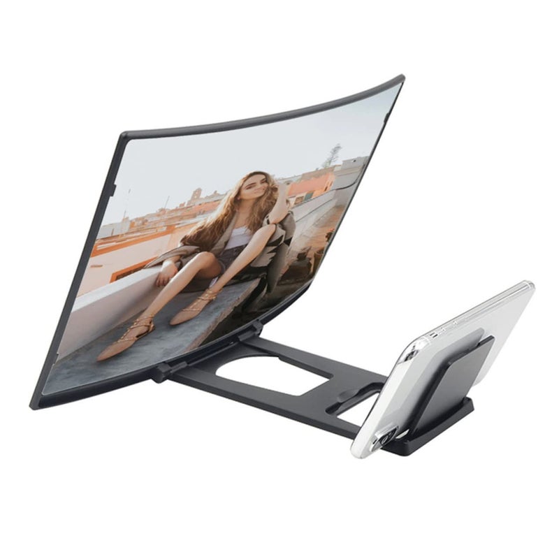 Curved Screen Magnifier For Mobile Phone Eye Protection Seniors Black - Image 4